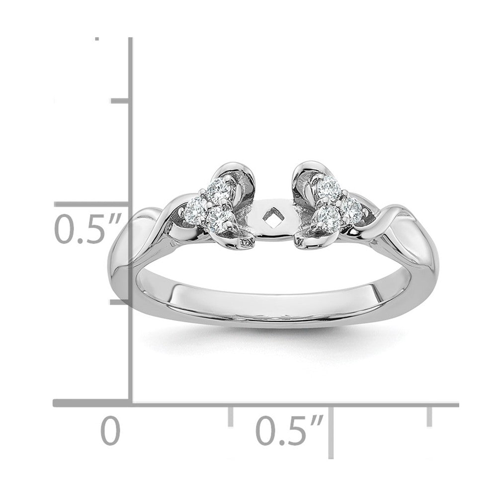 14k White Gold Diamond Semi-Mount Peg Set Twisted Engagement Ring