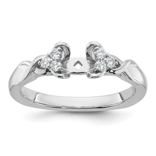 14k White Gold Diamond Semi-Mount Peg Set Twisted Engagement Ring