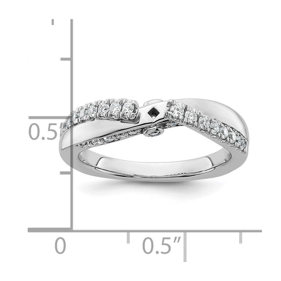 14k White Gold Diamond Semi-Mount Peg Set Twisted Engagement Ring