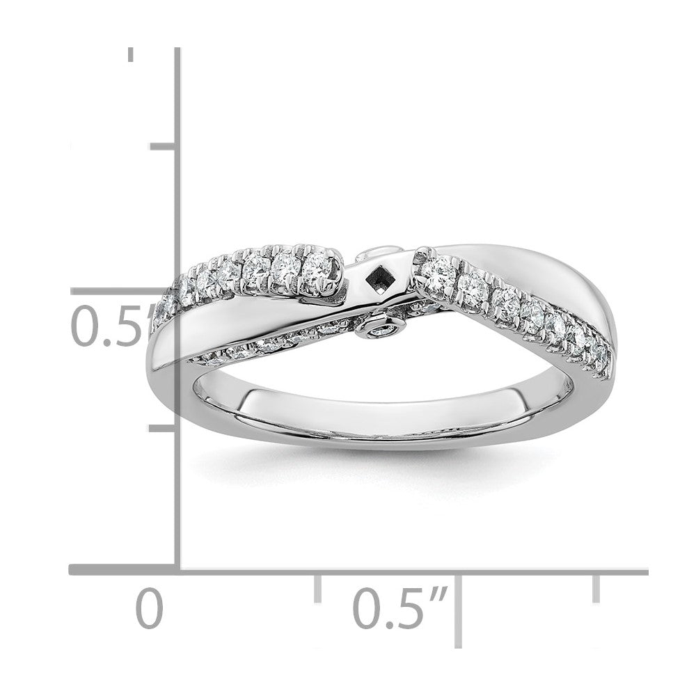 14k White Gold Diamond Semi-Mount Peg Set Twisted Engagement Ring