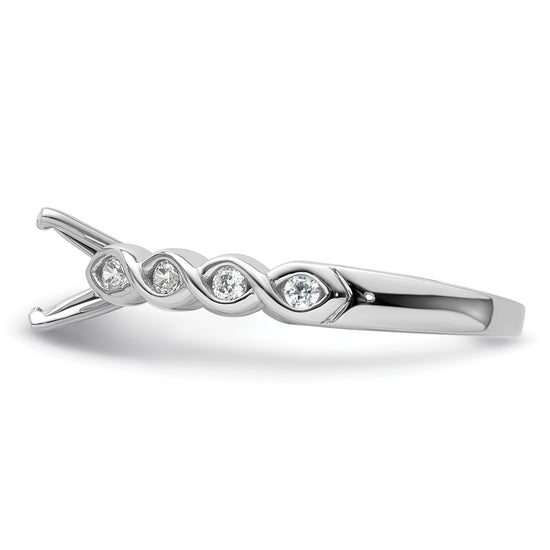 14k White Gold Diamond Semi-Mount Peg Set Engagement Ring