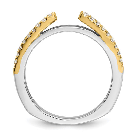 14k Two-tone Diamond Semi-Mount Peg Set Engagement Ring
