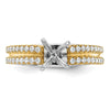 14k Two-tone Diamond Semi-Mount Peg Set Engagement Ring
