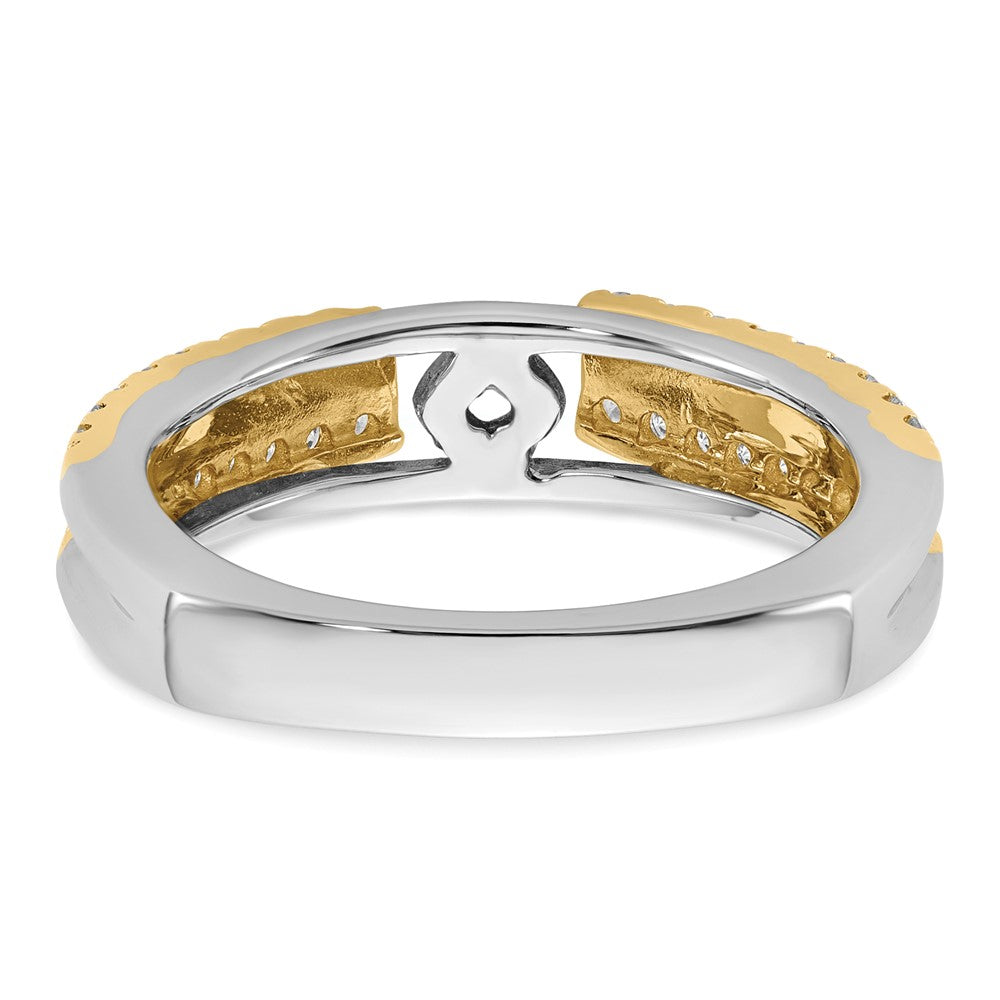 14k Two-tone Diamond Semi-Mount Peg Set Engagement Ring