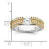 14k Two-tone Diamond Semi-Mount Peg Set Engagement Ring