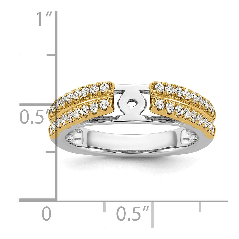 14k Two-tone Diamond Semi-Mount Peg Set Engagement Ring