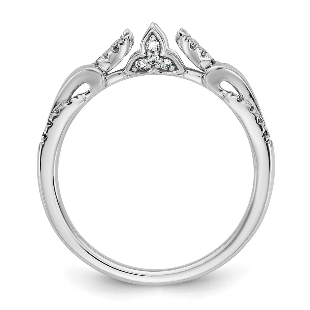 14k White Gold Diamond Semi-Mount Peg Set Engagement Ring