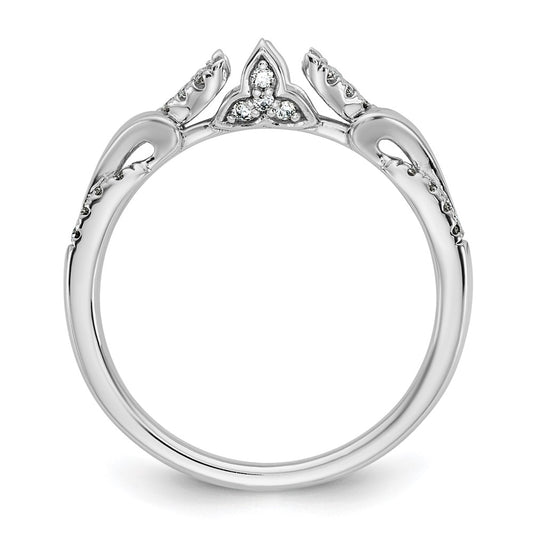 14k White Gold Diamond Semi-Mount Peg Set Engagement Ring
