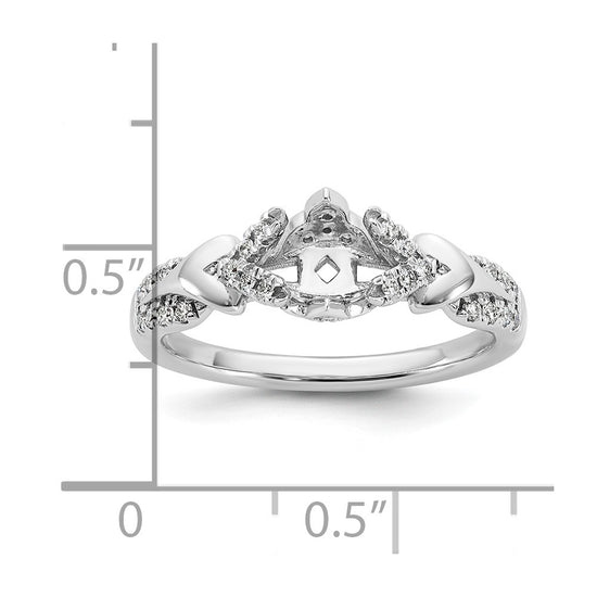 14k White Gold Diamond Semi-Mount Peg Set Engagement Ring
