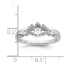 14k White Gold Diamond Semi-Mount Peg Set Engagement Ring
