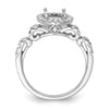 14k White Gold Diamond Semi-Mount Round Halo Engagement Ring