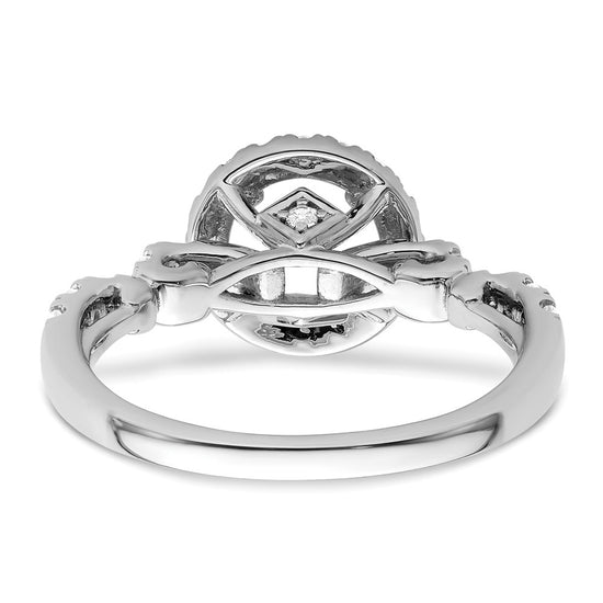 14k White Gold Diamond Semi-Mount Round Halo Engagement Ring
