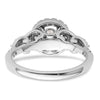 14k White Gold Diamond Semi-Mount Round Halo Engagement Ring