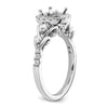 14k White Gold Diamond Semi-Mount Round Halo Engagement Ring