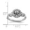 14k White Gold Diamond Semi-Mount Round Halo Engagement Ring