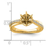 14k Hexagon Semi-Mount Diamond Peg Set Engagement Ring