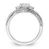 14k White Gold Three Stone Diamond Semi-Mount Including 2-2.5mm Side Stones Engagement Ring