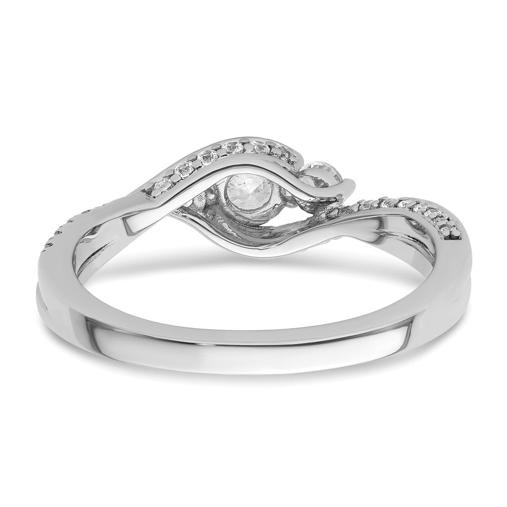 14k White Gold Three Stone Diamond Semi-Mount Including 2-2.5mm Side Stones Engagement Ring
