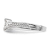 14k White Gold Three Stone ByPass Diamond Semi-Mount Including 2-2.7mm Side Stones Engagement Ring