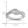 14k White Gold Three Stone ByPass Diamond Semi-Mount Including 2-2.7mm Side Stones Engagement Ring