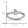 14k White Gold Three Stone Bezel Diamond Semi-Mount Including 2-3.1mm Side Stones Engagement Ring