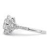 14k White Gold Vintage Oval Halo Diamond Semi-Mount Engagement Ring