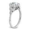 14k White Gold Vintage Oval Halo Diamond Semi-Mount Engagement Ring