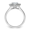 14k White Gold Halo Diamond Semi-Mount Engagement Ring