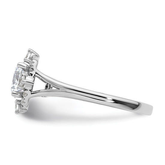 14k White Gold Halo Diamond Semi-Mount Engagement Ring