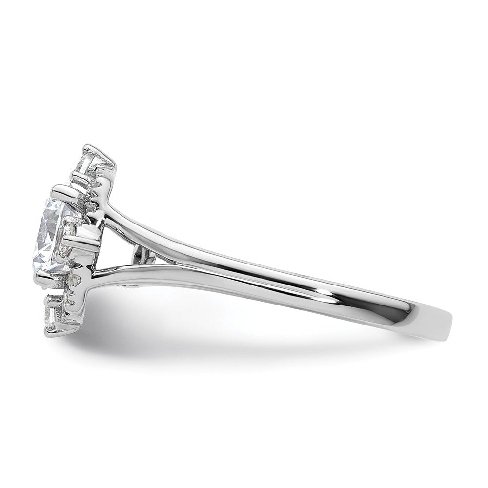 14k White Gold Halo Diamond Semi-Mount Engagement Ring