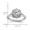14k White Gold Halo Diamond Semi-Mount Engagement Ring