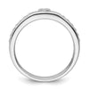 14k White Gold 1/3 carat Lab Grown Diamond VS/SI+ G+ Complete Men's Heart Band