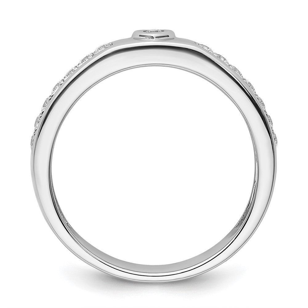 14k White Gold 1/3 carat Lab Grown Diamond VS/SI+ G+ Complete Men's Heart Band