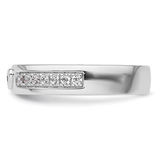 14k White Gold 1/3 carat Lab Grown Diamond VS/SI+ G+ Complete Men's Heart Band