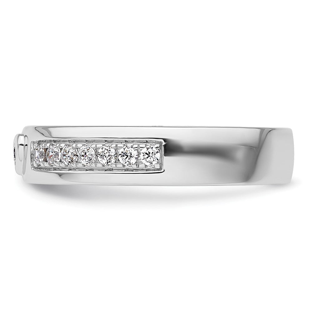 14k White Gold 1/3 carat Lab Grown Diamond VS/SI+ G+ Complete Men's Heart Band