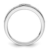 14k White Gold 1/4 carat Lab Grown Diamond VS/SI+ G+ Complete Men's Cross Band