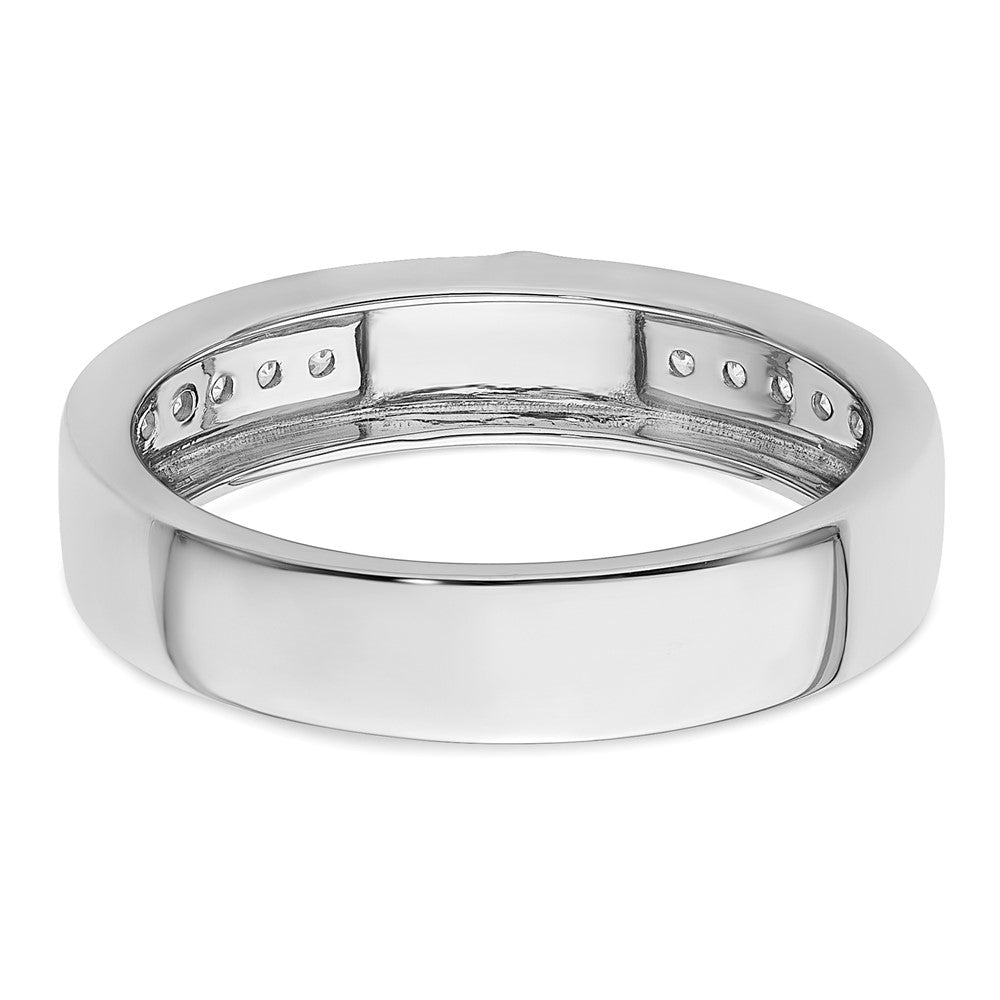 14k White Gold 1/4 carat Lab Grown Diamond VS/SI+ G+ Complete Men's Cross Band