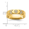 14k Hexagon Diamond Womens Complete Wedding Band