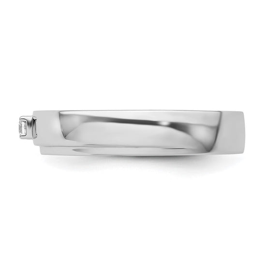 14k White Gold Diamond Mens Complete Wedding Band