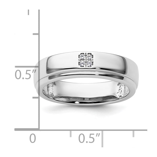 14k White Gold Diamond Womens Complete Wedding Band