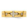 14k Cross Diamond Womens Complete Wedding Band
