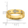 14k Cross Diamond Womens Complete Wedding Band