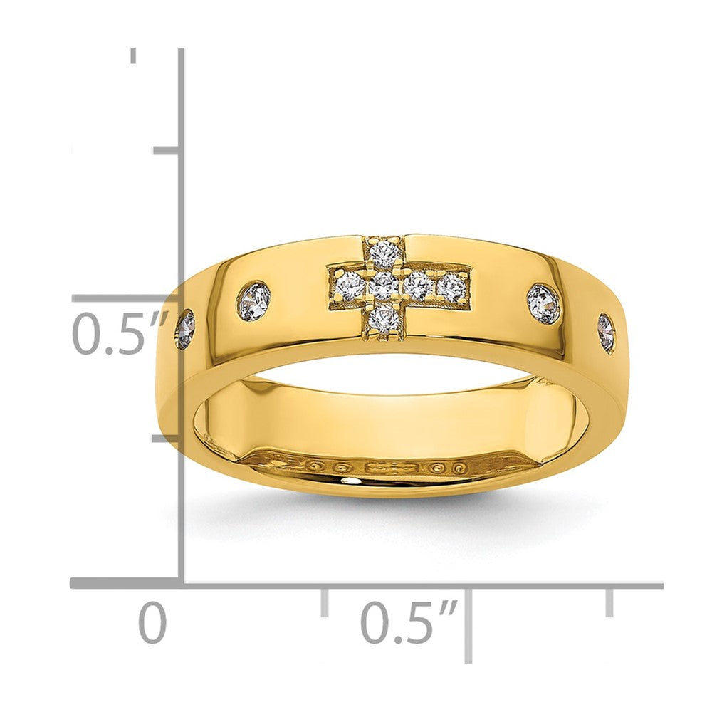 14k Cross Diamond Womens Complete Wedding Band