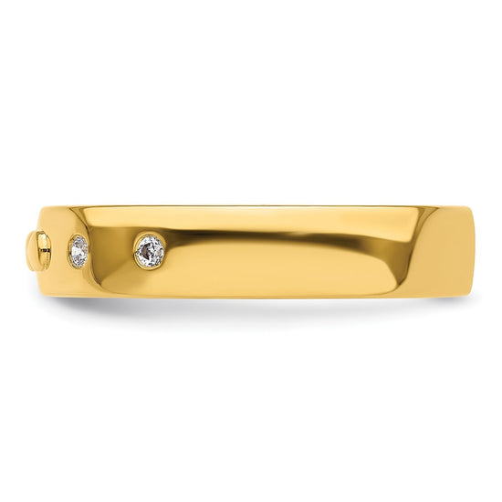 14k Infinity Diamond Mens Complete Wedding Band