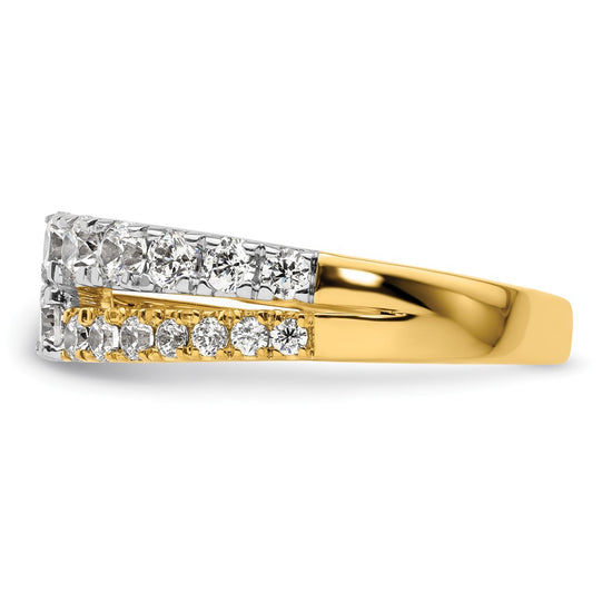 14k Two-tone 1 1/4 carat Lab Grown Diamond VS/SI+ G+ Complete Double Row Band