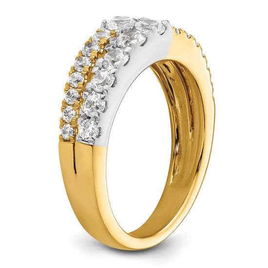 14k Two-tone 1 1/4 carat Lab Grown Diamond VS/SI+ G+ Complete Double Row Band