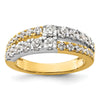 14k Two-tone 1 1/4 carat Lab Grown Diamond VS/SI+ G+ Complete Double Row Band