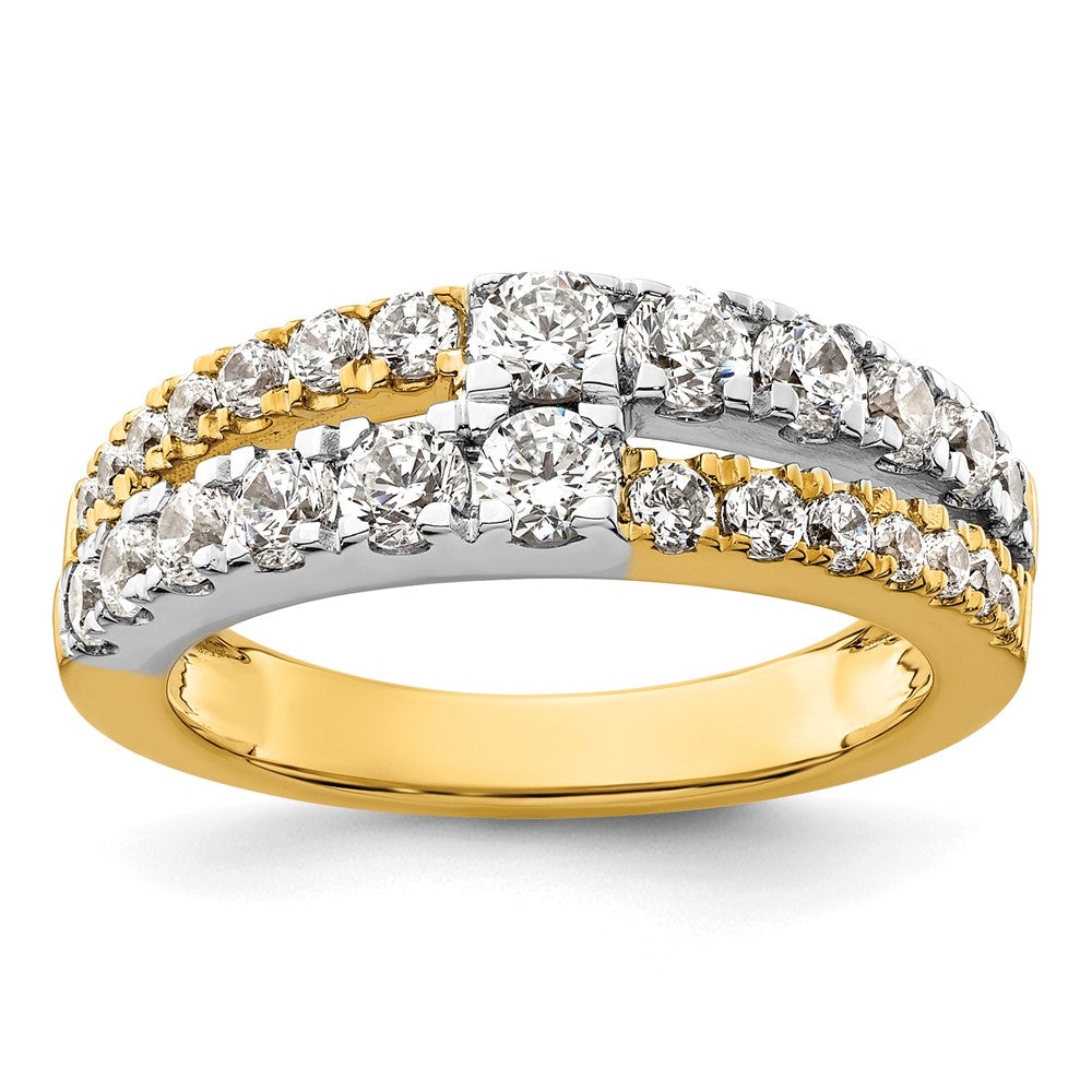 14k Two-tone 1 1/4 carat Lab Grown Diamond VS/SI+ G+ Complete Double Row Band