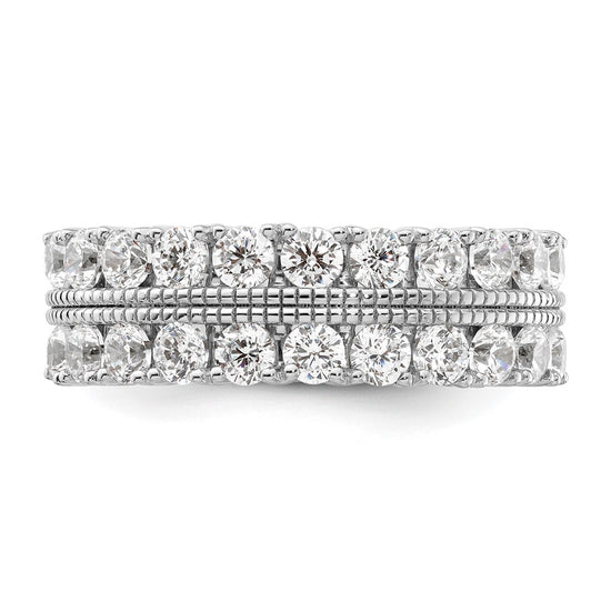 14k White Gold 1 3/4 carat Lab Grown Diamond VS/SI+ G+ Complete Fashion Band