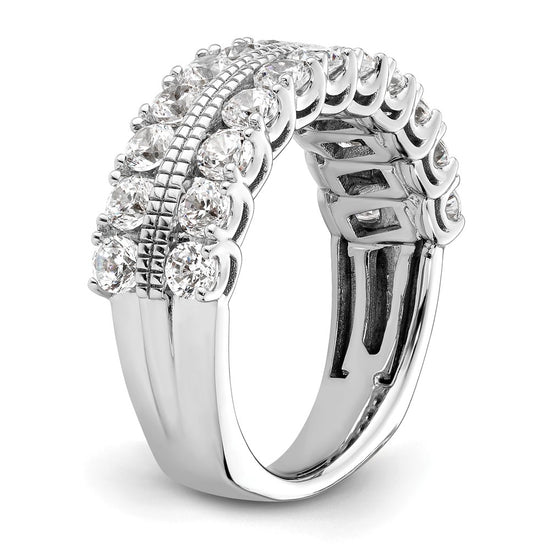 14k White Gold 1 3/4 carat Lab Grown Diamond VS/SI+ G+ Complete Fashion Band